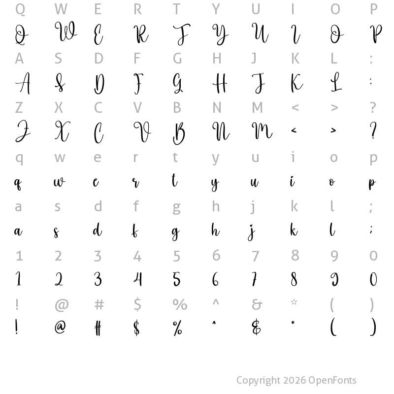 Character Map of Laserblue Regular