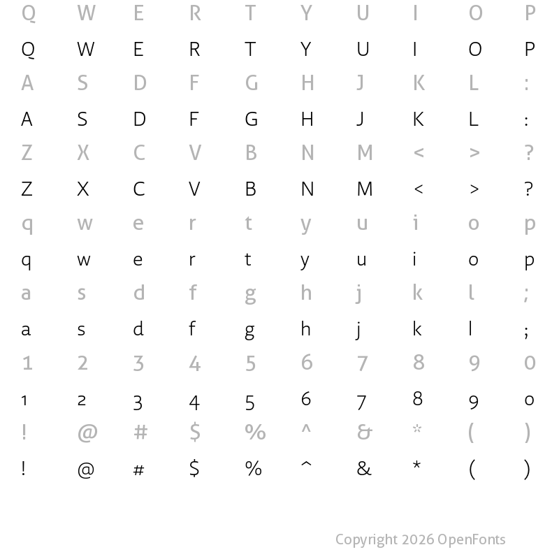 Character Map of Laski Sans Book