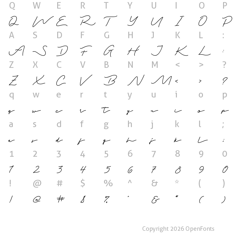 Character Map of Lasthrue Demo Regular
