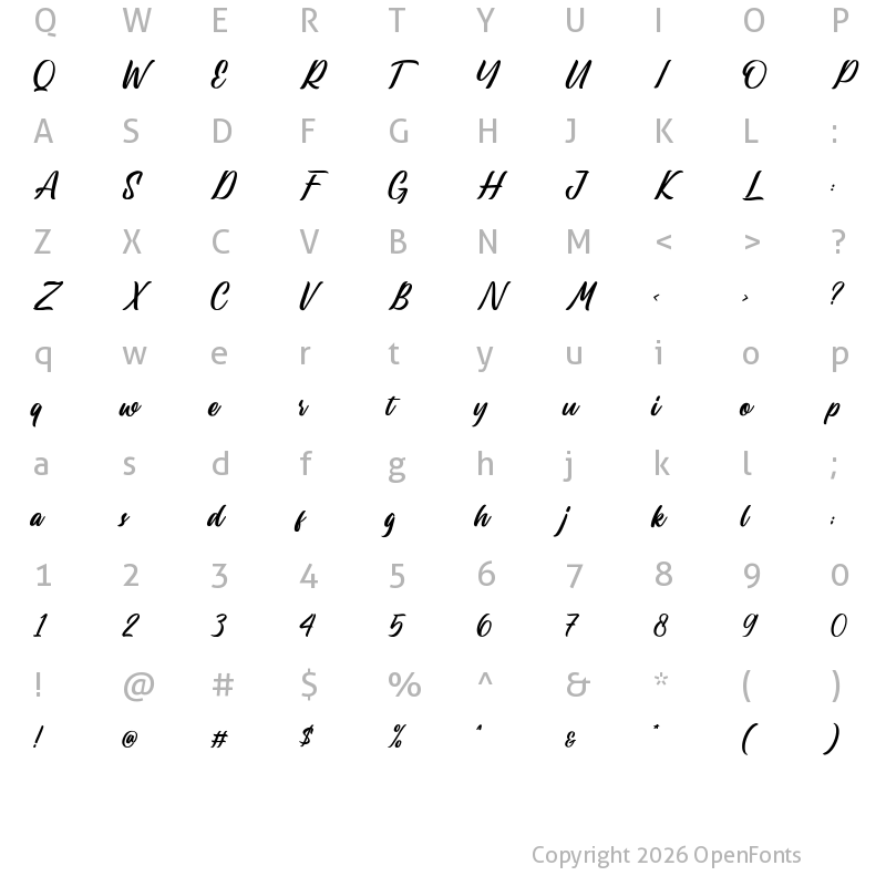 Character Map of Laswinter Regular