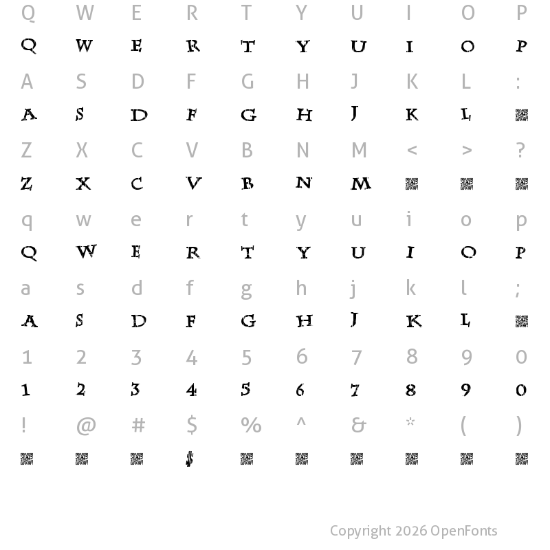 Character Map of LateDrank Regular