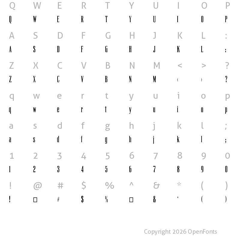 Character Map of LaTribuneCP Medium