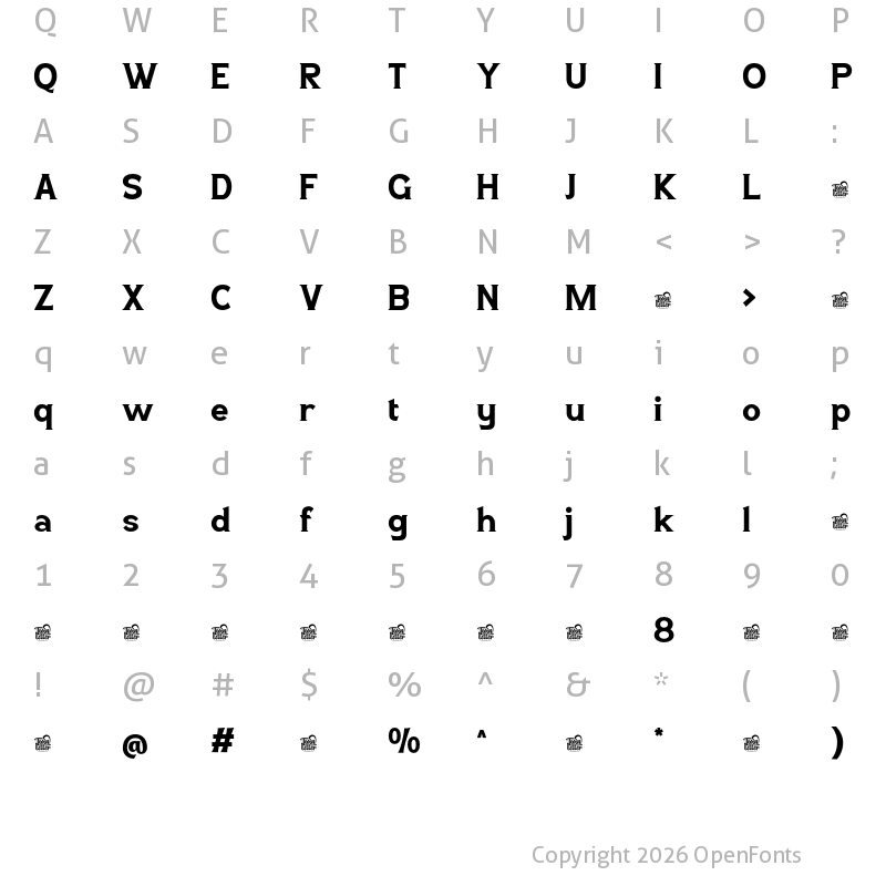 Character Map of LATUNNER Trial Regular