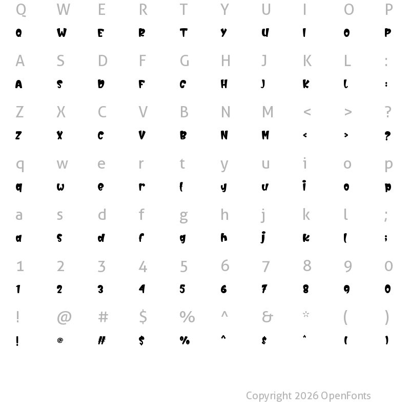 Character Map of Laurels Regular