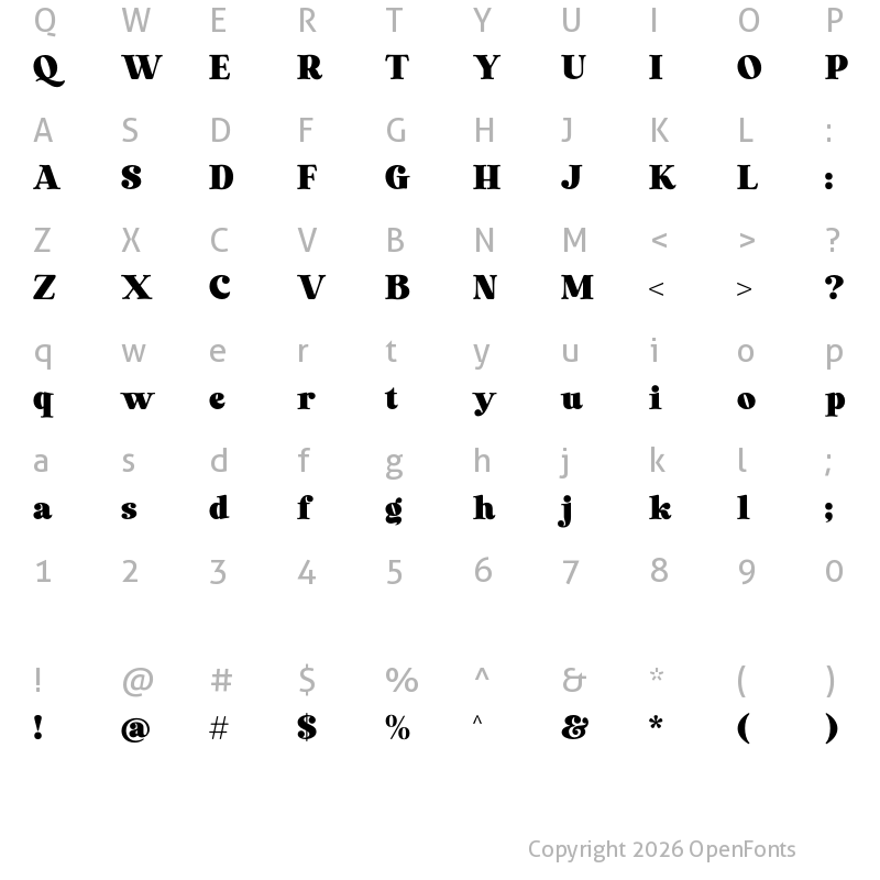 Character Map of Laurens Regular