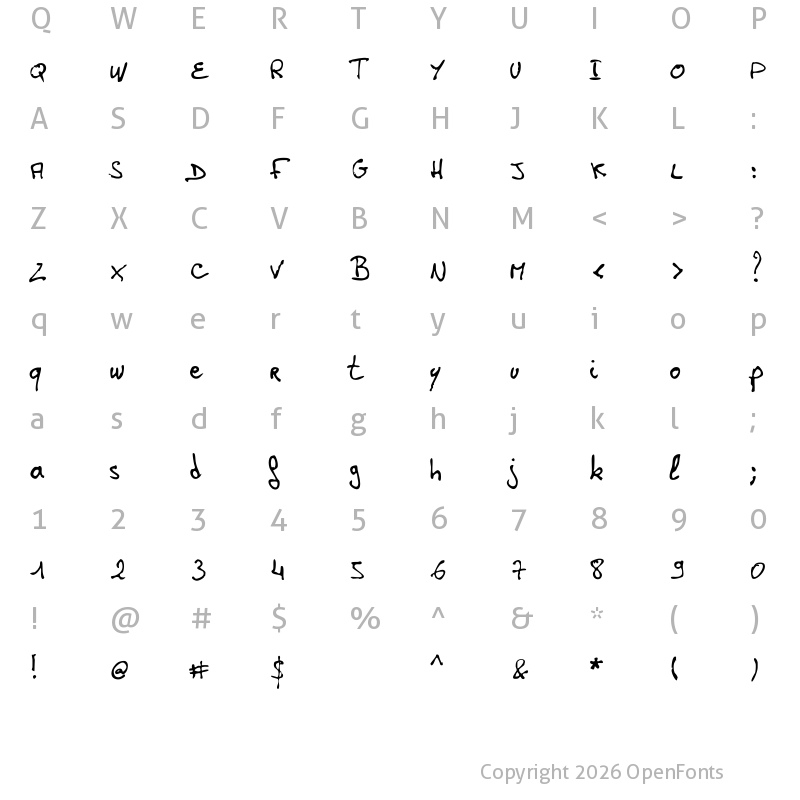 Character Map of Laurent HW Regular