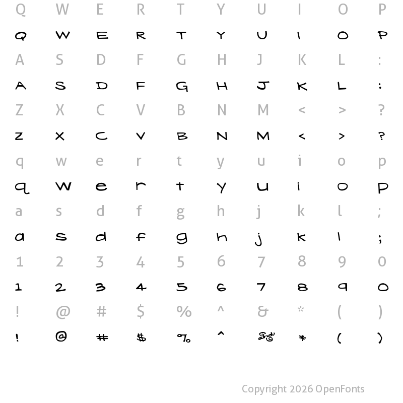 Character Map of Lavender Lime Regular