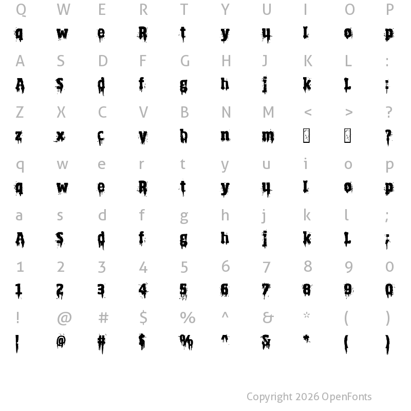 Character Map of Lavender Witness Regular