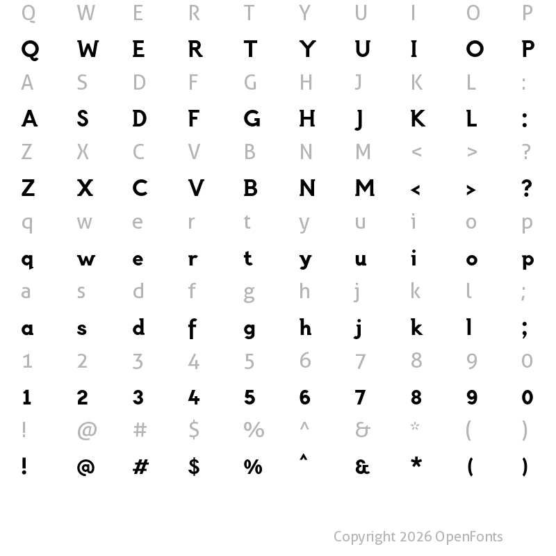 Character Map of Laverick Bold