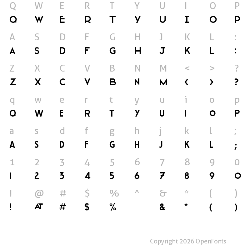 Character Map of Lavoir Regular