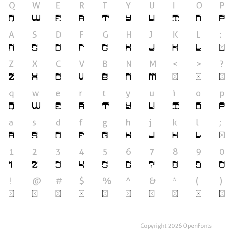 Character Map of Lavomatic 2000 Regular