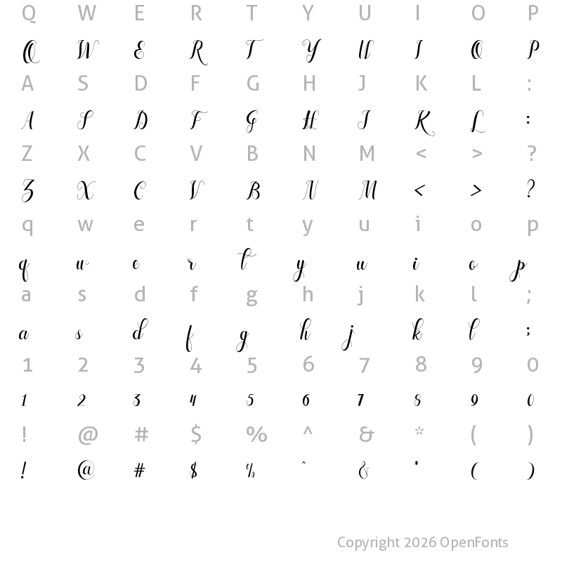 Character Map of Laylarita Regular