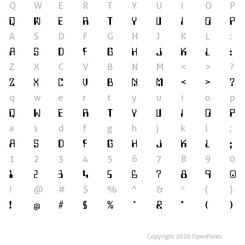 Character Map of Lazenby Computer Liquid