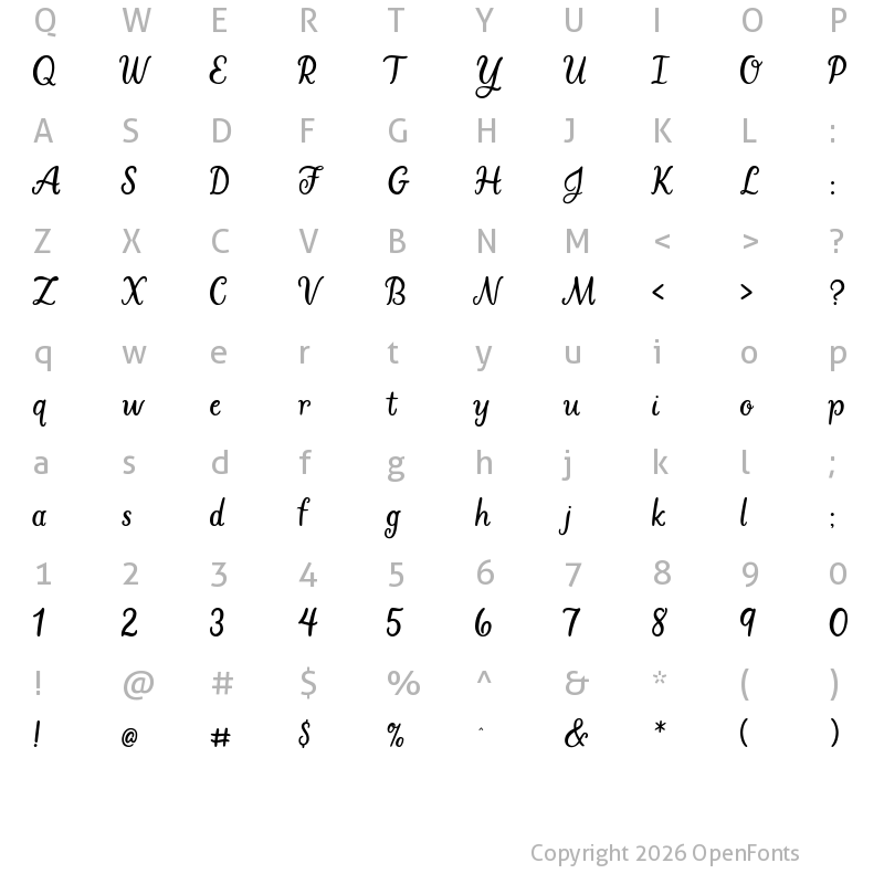 Character Map of LB_LittlePrincess Regular