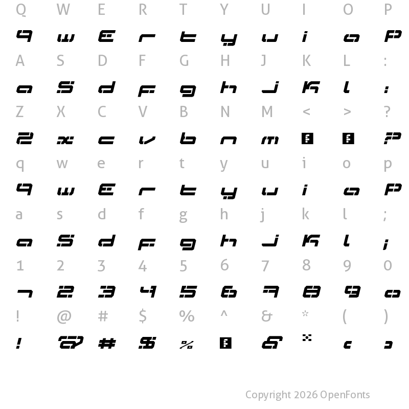 Character Map of LDR#3 Regular