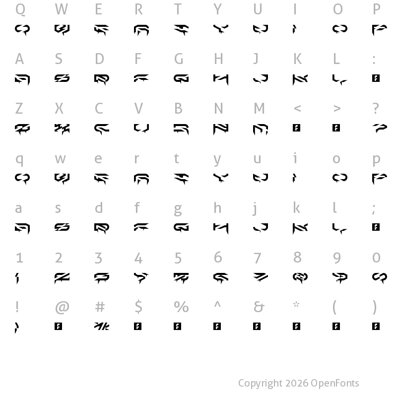 Character Map of LDR#6 Regular