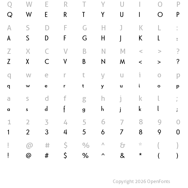 Character Map of Le Havre Regular