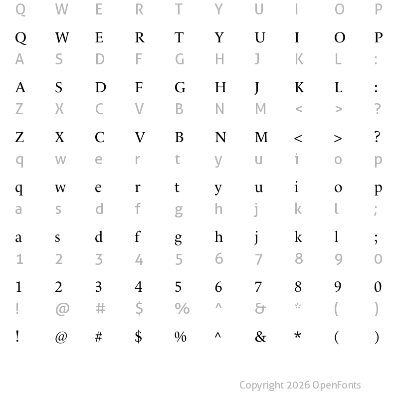 Character Map of Le Monde Livre Std Regular