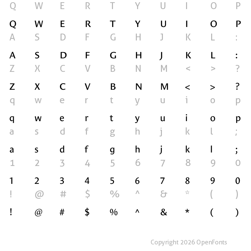 Character Map of Le Monde Sans Std Book