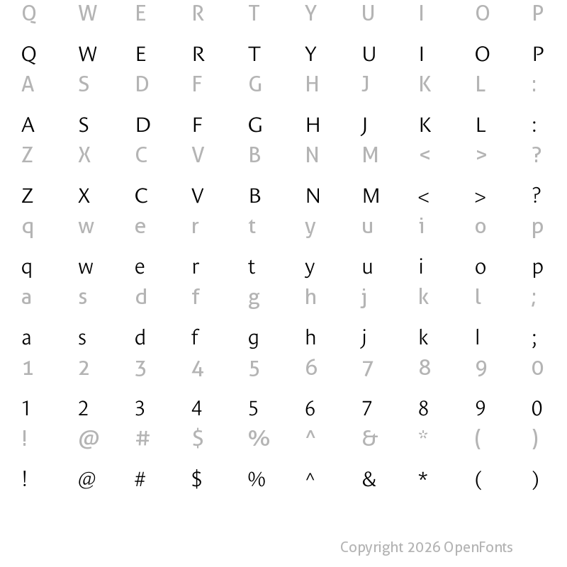 Character Map of Le Monde Sans Std Light
