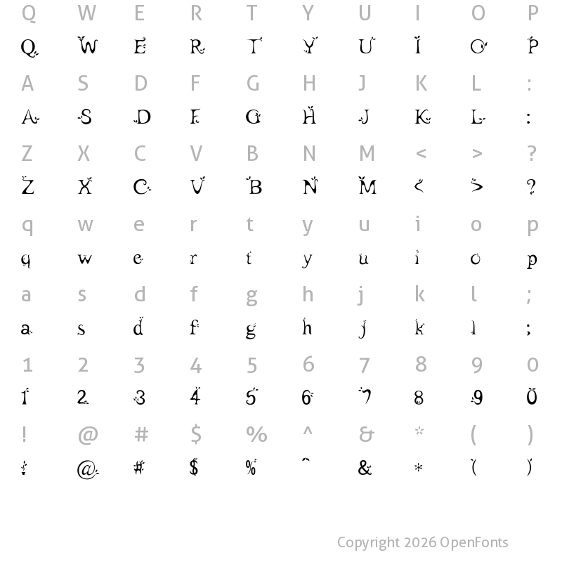 Character Map of leaf1 Regular