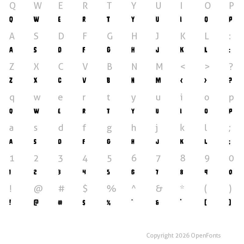 Character Map of Leatherface Regular