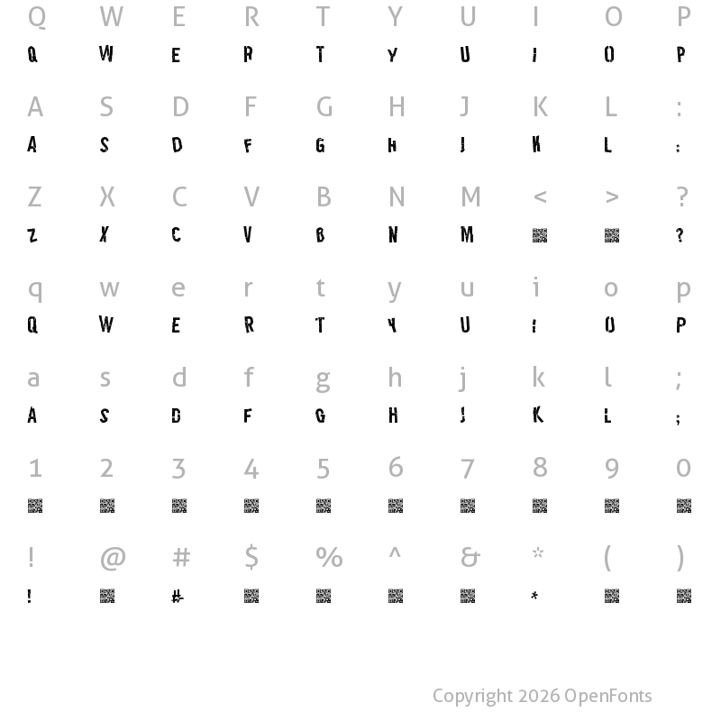 Character Map of LeatherJackets Regular