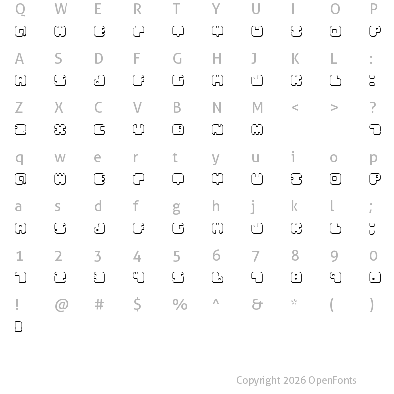 Character Map of Leben Shadow Regular