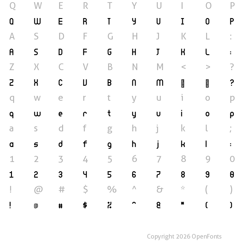 Character Map of Lee Haus Sans 2 Regular
