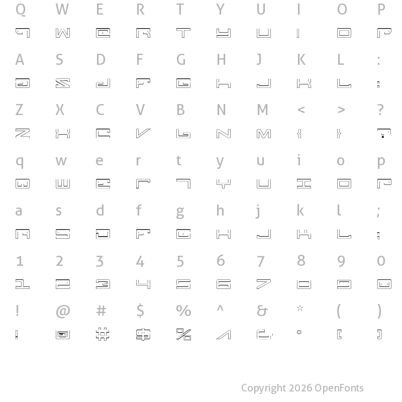 Character Map of Legion Outline Outline