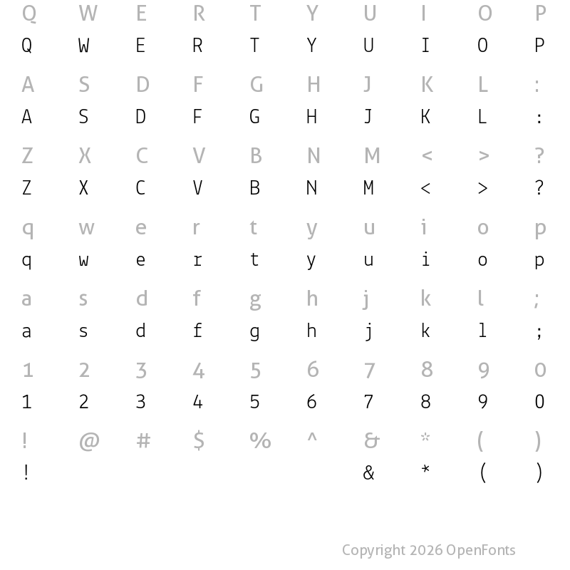 Character Map of Lekton04 Thin