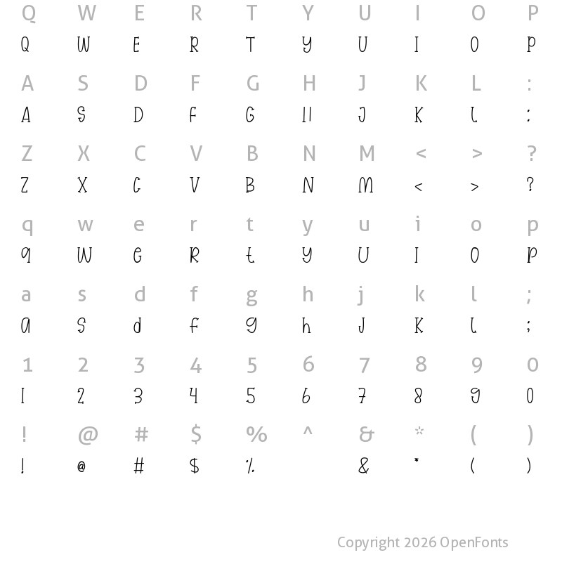 Character Map of lemon Green Regular