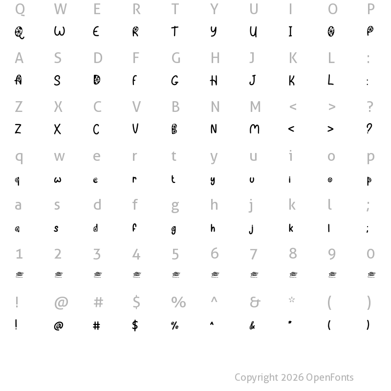 Character Map of Lemon Press Display - Personal Regular
