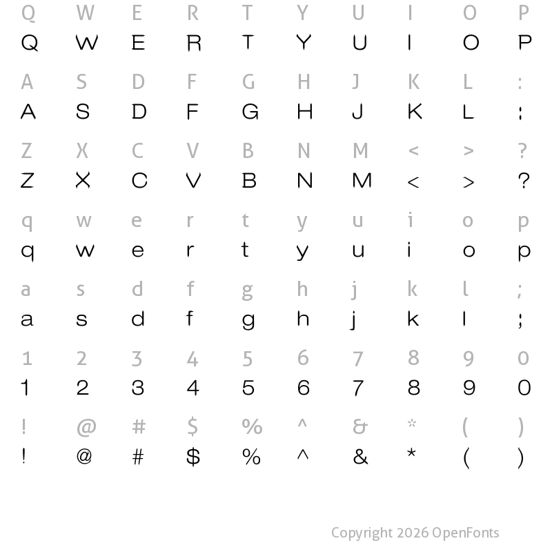 Character Map of Leo Arrow Regular