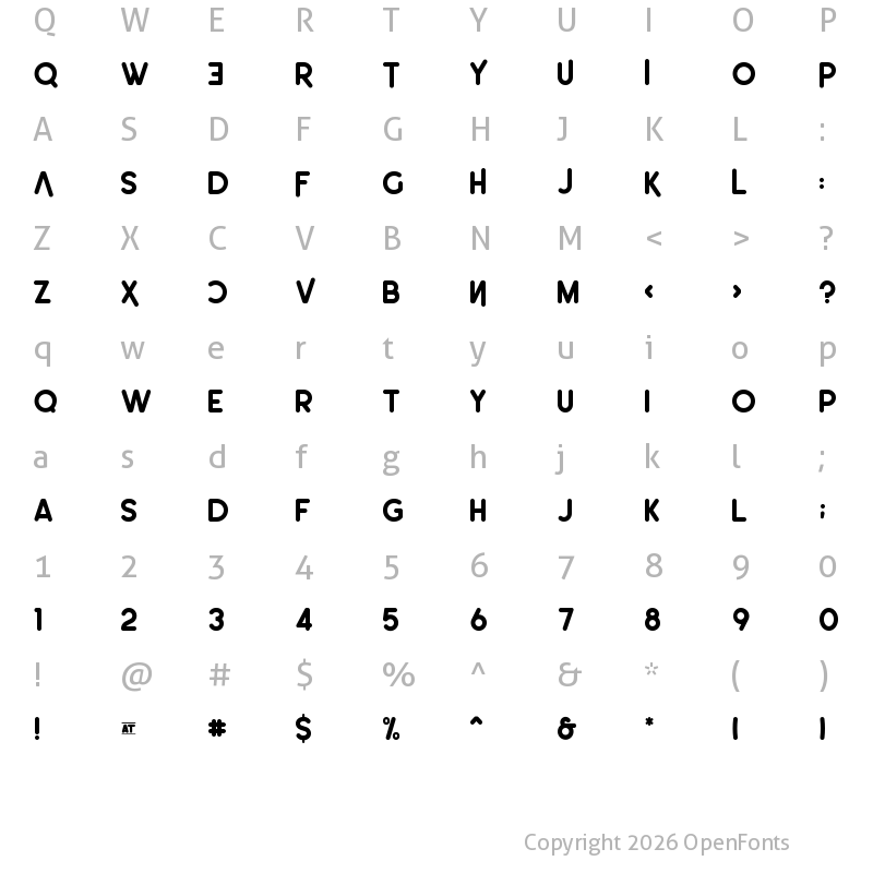 Character Map of Leo Rounded Bold