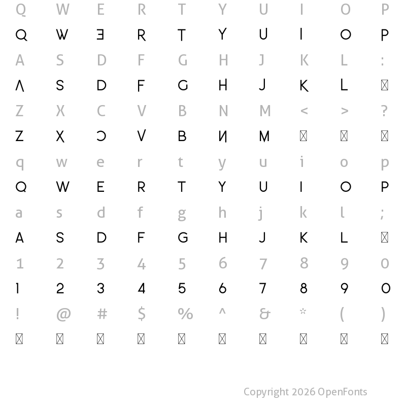 Character Map of Leo Sans FREE