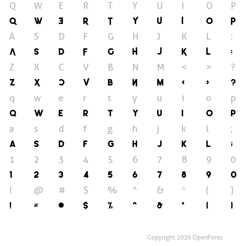 Character Map of Leo Sans Pro Extrabold