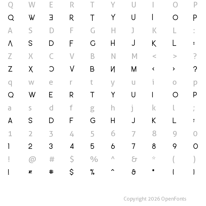 Character Map of Leo Sans Pro Regular