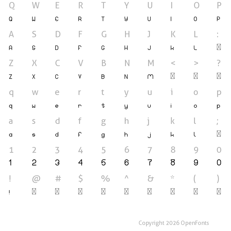 Character Map of LEONA Regular