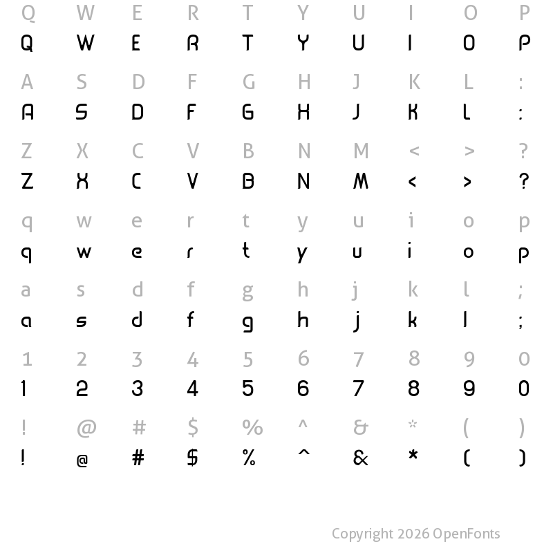 Character Map of Leoscar Sans Serif