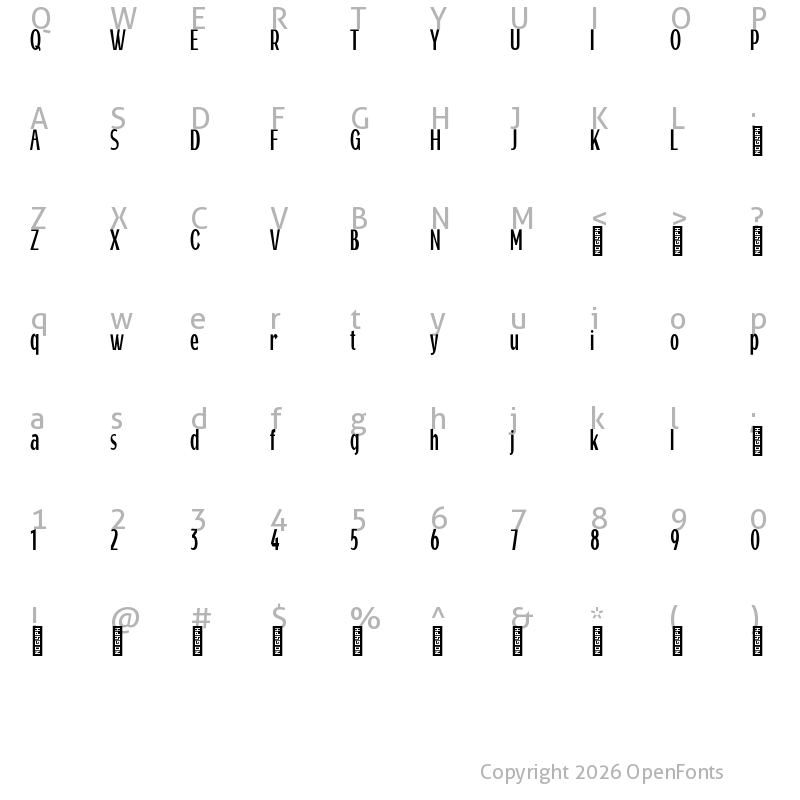 Character Map of Lepraqun Personal Use Regular