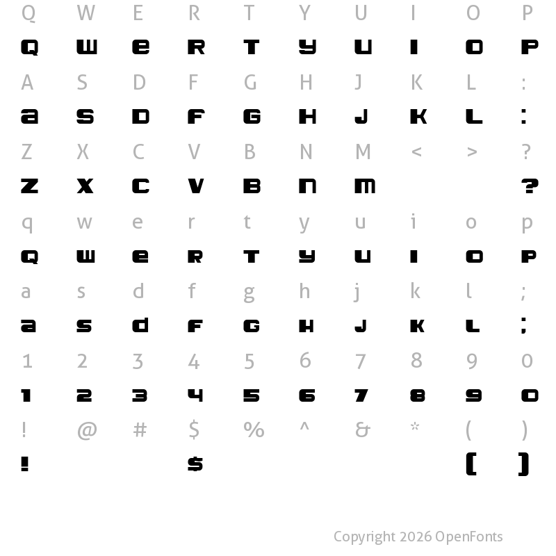 Character Map of Leprosy Regular
