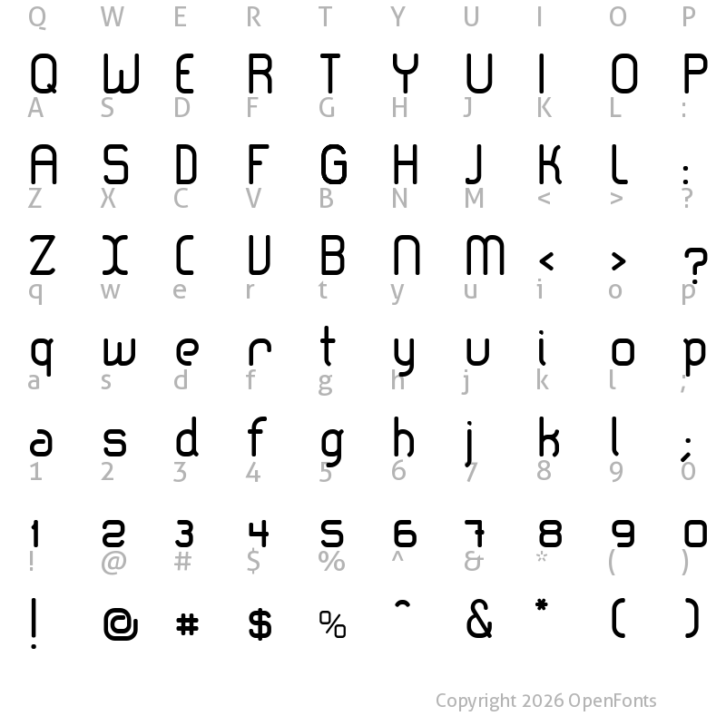 Character Map of lerotica-regular Regular