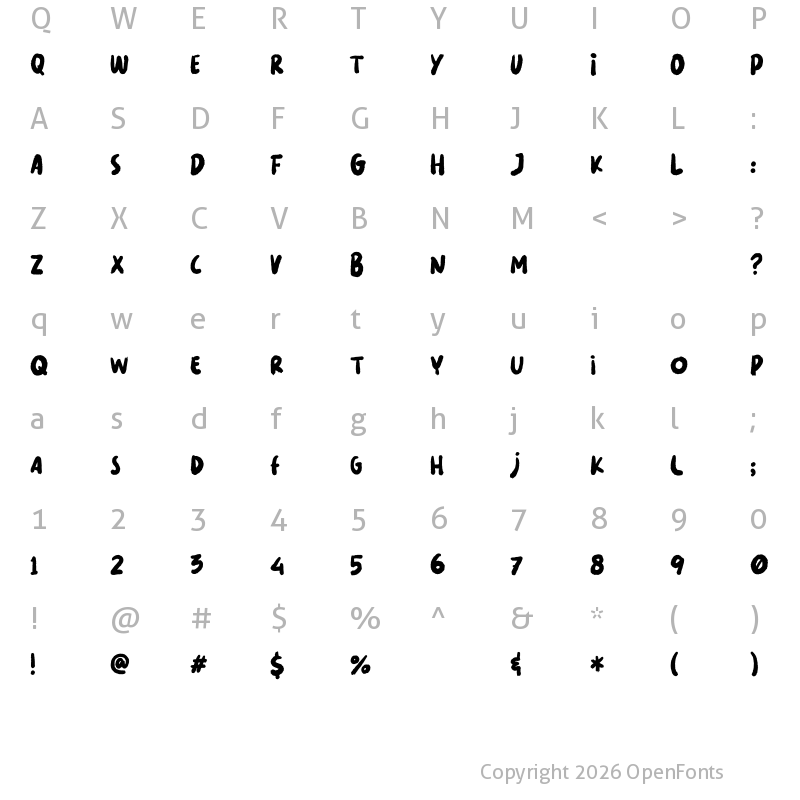 Character Map of LES NOIR Regular