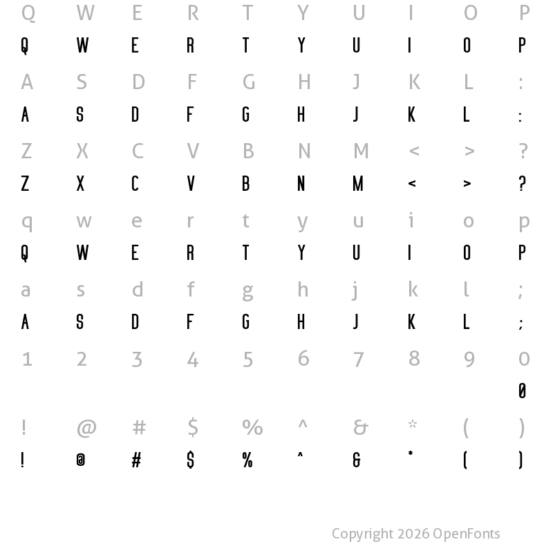 Character Map of Lesterain Regular