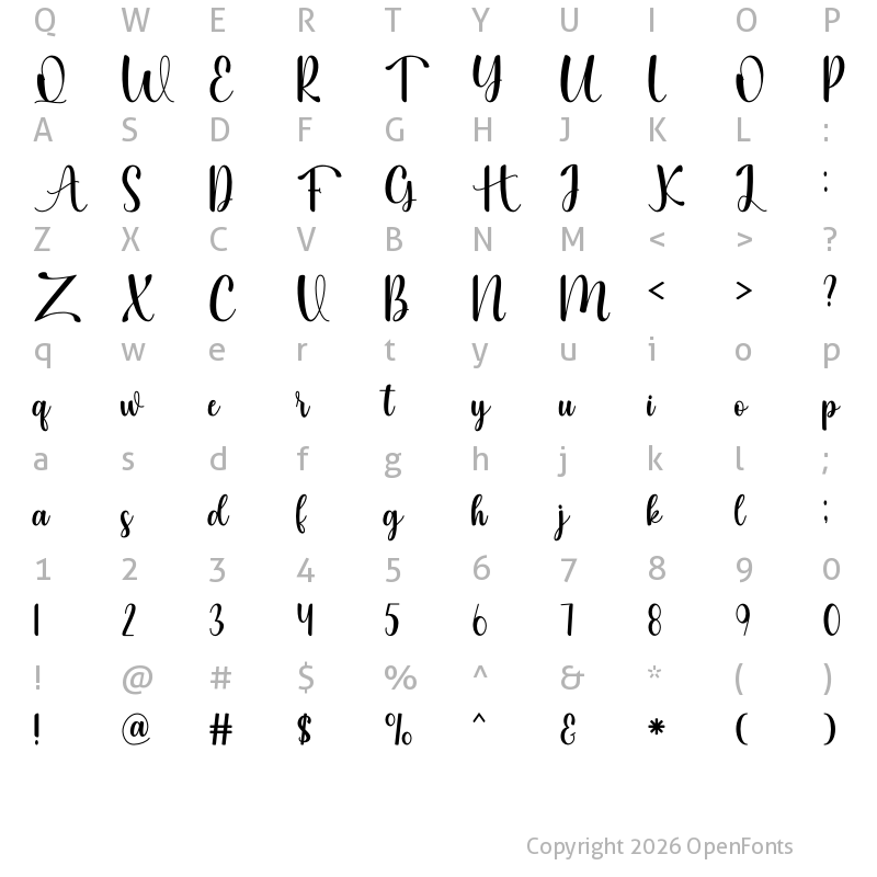 Character Map of Letsgo Regular