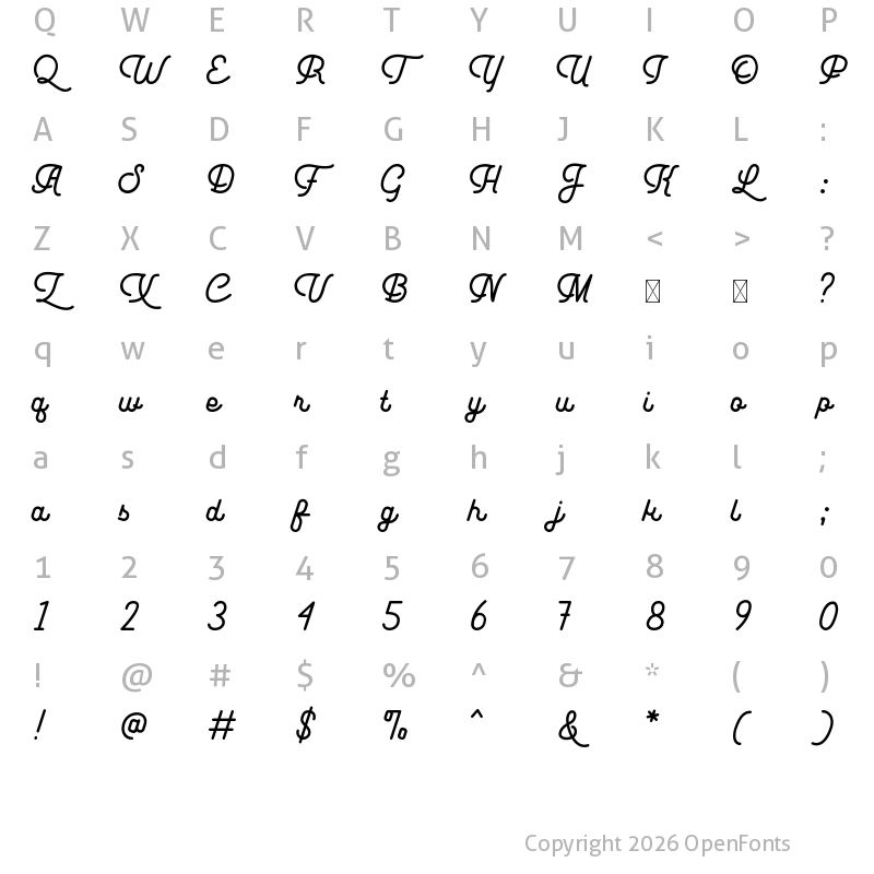 Character Map of Leuthikline Demo Regular