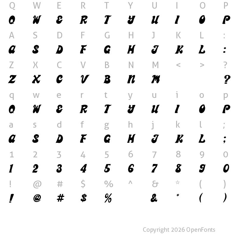 Character Map of Lexico Regular
