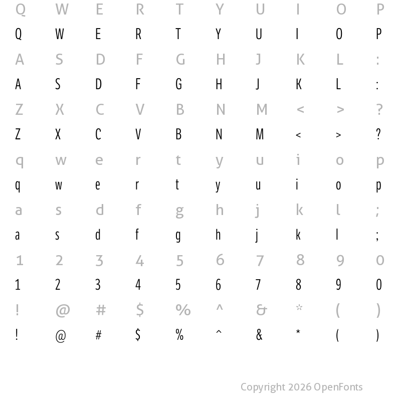 Character Map of LFT Etica Compressed Book