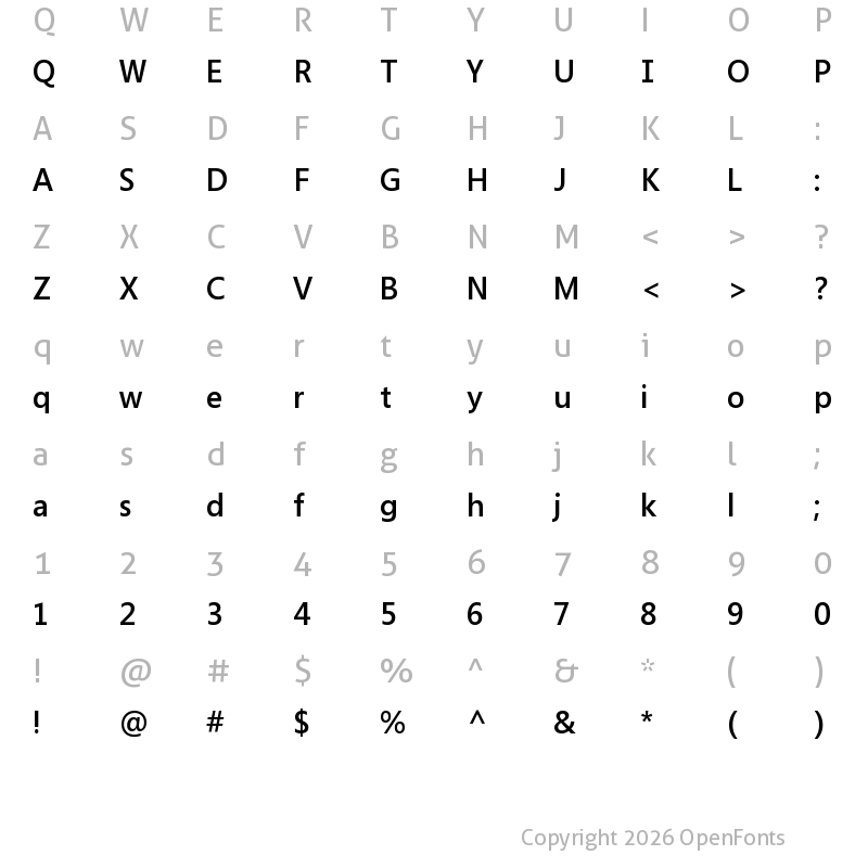 Character Map of LG_Wine_Euro Bold